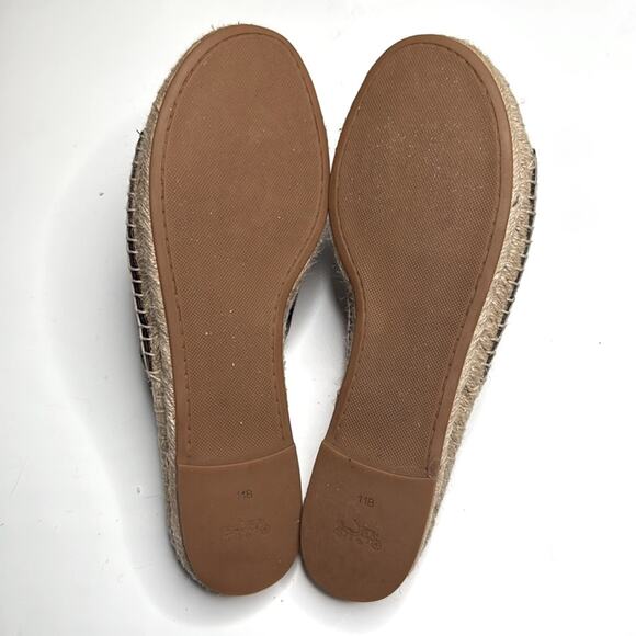 COACH Claudia Black Leather Slide Espadrille Open Toe Sandals S-361 Sz 11 - Picture 7 of 8